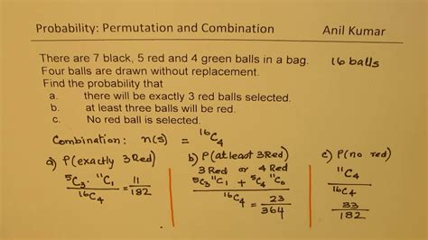 probability of m and n balls